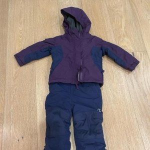 Lands' End Kids Squall Fleece Lined Waterproof Insulated Jacket and Bibs (snow)